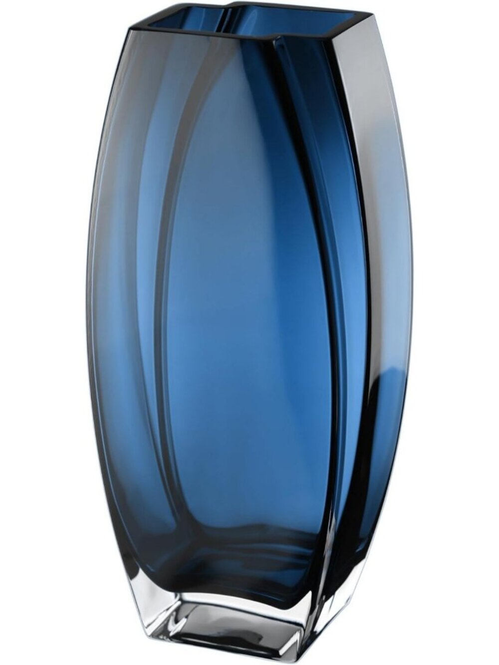 Elegant Blue Teal Glass Vase - 12.6" Tall, Heavy & Durable, European Design